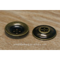 4-Holes Round Shape Gold Color Metal Snap Button For Jean
